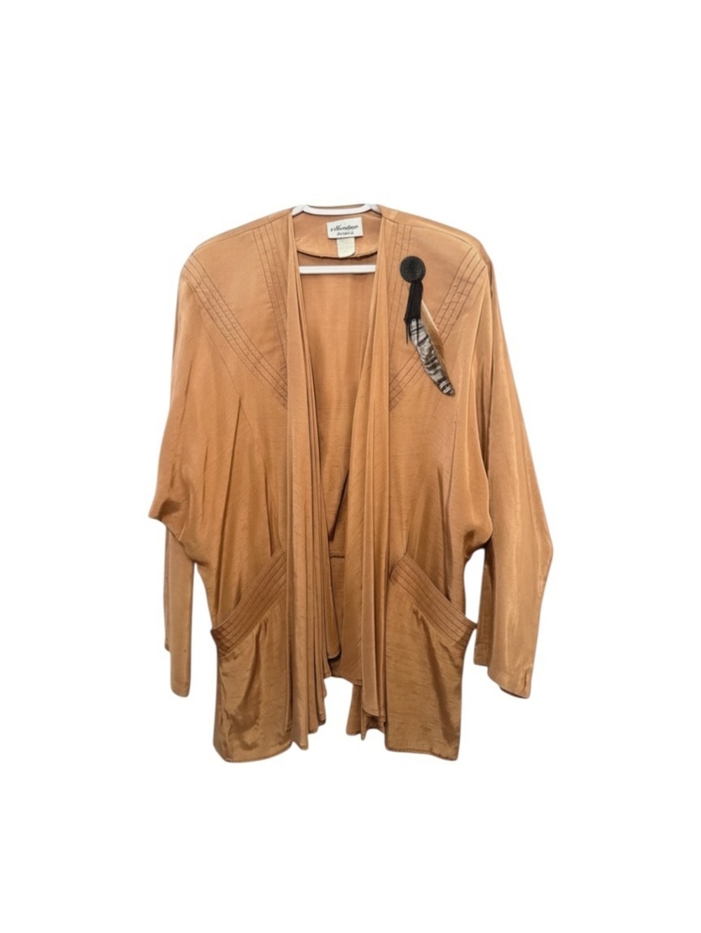 Vintage Camel Draped Cardigan Jacket
